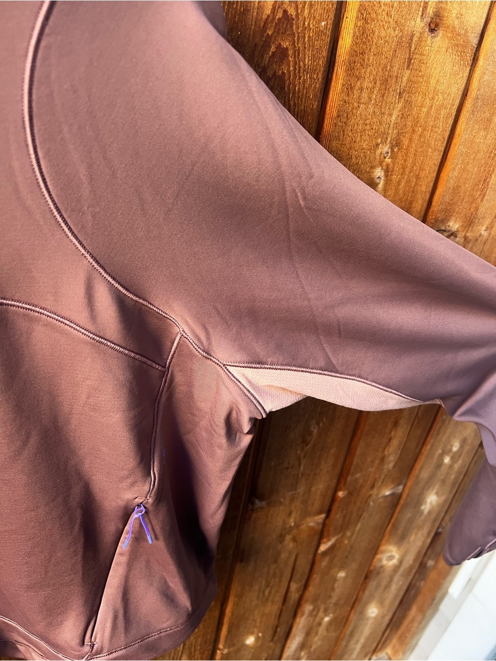 Lululemon Tech Fleece Hiking 1/4 Zip Pullover Size 8 Dark Oxide / Pink Clay - Picture 8 of 16